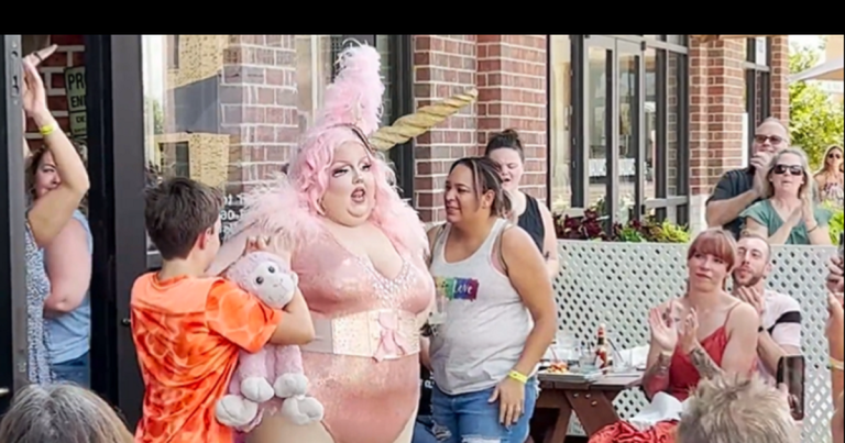 Antifa Thugs ‘Stand Guard’ Outside ‘Kid Friendly’ Drag Show