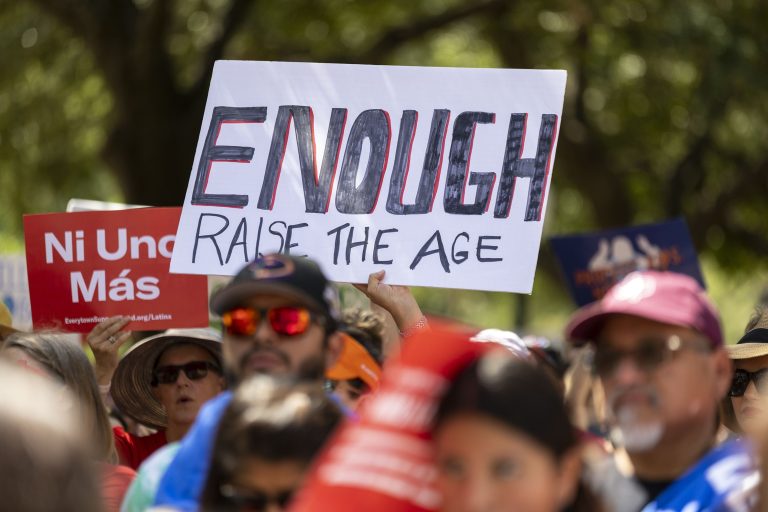 Families play audio of Uvalde shooting victims’ voices outside Abbott’s home during rally for gun reform