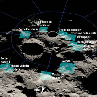 La NASA identifica regiones candidatas para un alunizaje humano