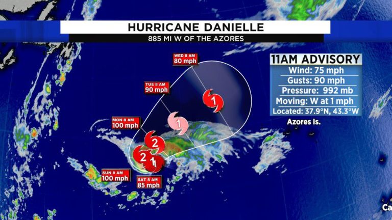 Tropical Storm Danielle strengthens into hurricane