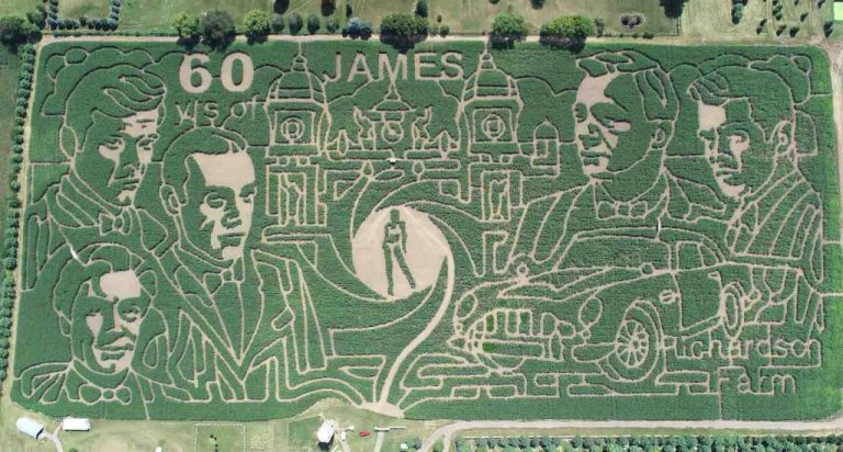 World’s Largest Corn Maze Immortalizes James Bond Movies with 10-Mile Masterpiece in Illinois -LOOK