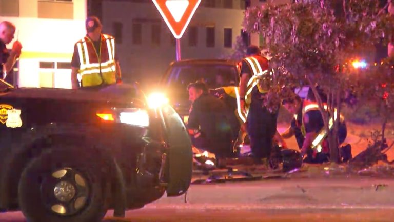 Motorcyclist hospitalized after being thrown from bike in crash with SUV