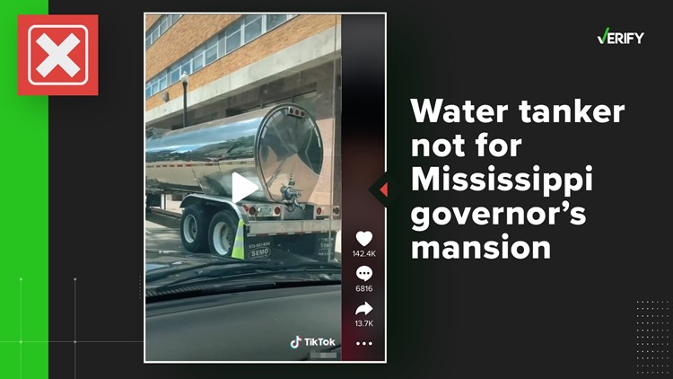 Tanker in viral videos isn’t providing water to Mississippi governor’s mansion