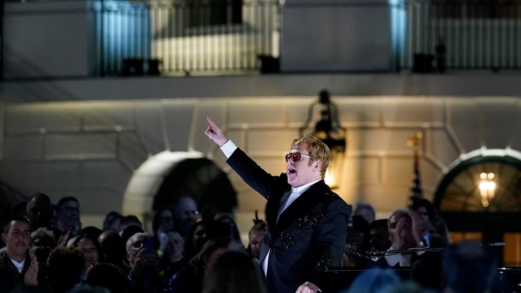 ‘Let’s have some music’: Elton John plays White House