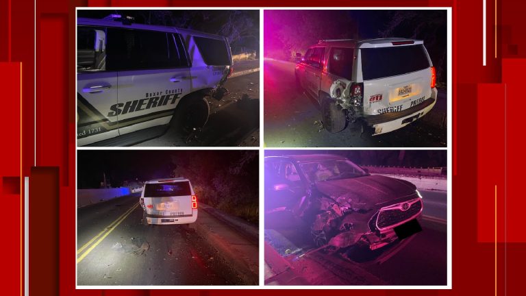 Burglary suspects arrested after crashing into a BCSO patrol vehicle