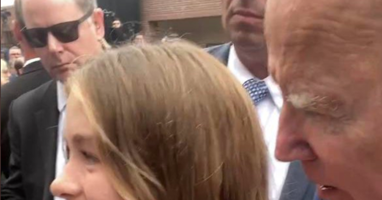 Joe Biden Sniffs and Creeps on Another Young Girl, and It’s Not Fine