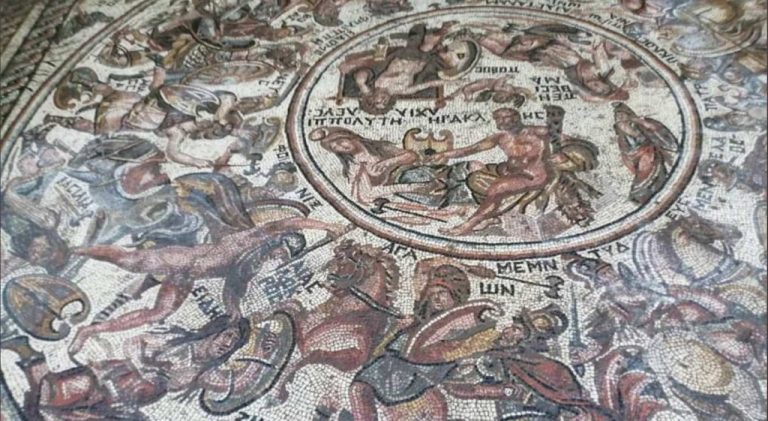 Stunning 4th Century Mosaic Depicting Trojan War Unearthed in Syria Beneath a War-Torn City