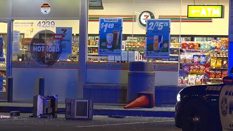 Thieves pull ATM out of Dallas 7-Eleven with truck, shoot at clerk, police say