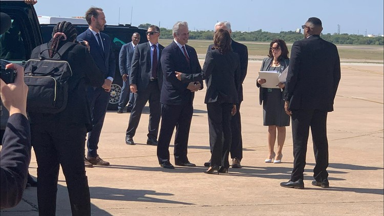 Vice President Kamala Harris arrives in Austin for keynote address