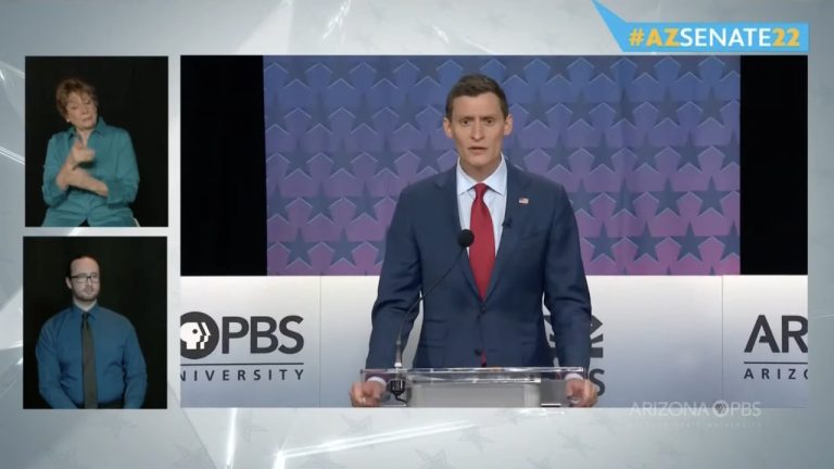 Blake masters acknowledges Biden as president in Arizona debate