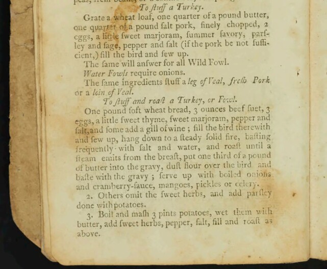 When turkey met cranberries — a dinner date from the 1700s