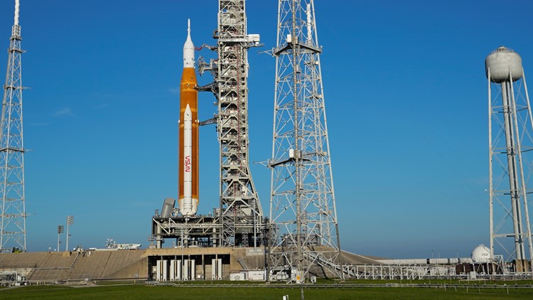 NASA moon rocket rides out storm on launch pad as Nicole strikes Florida