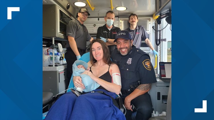 Oh baby! Woman delivers newborn on side of the road with help from a Fort Worth officer