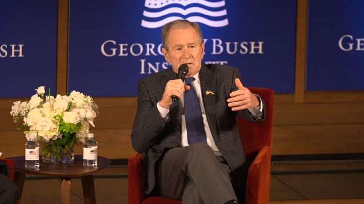 Former President George W. Bush stresses support for Ukraine, Taiwan and Iranian protests in speech at SMU