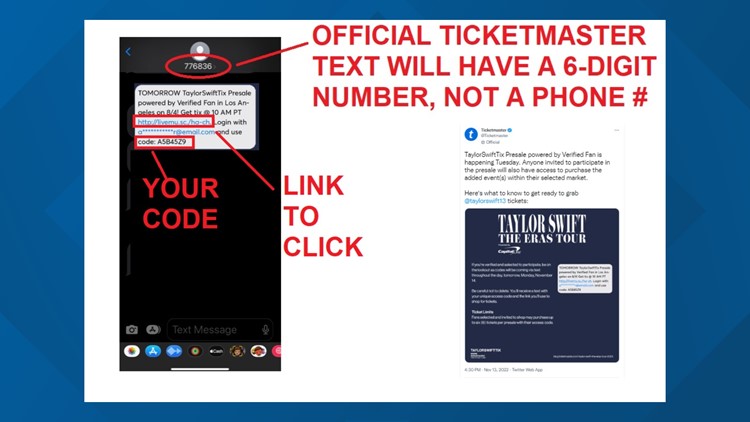 Texts for Taylor Swift pre-sale begin Monday  Here’s how you spot if it’s real