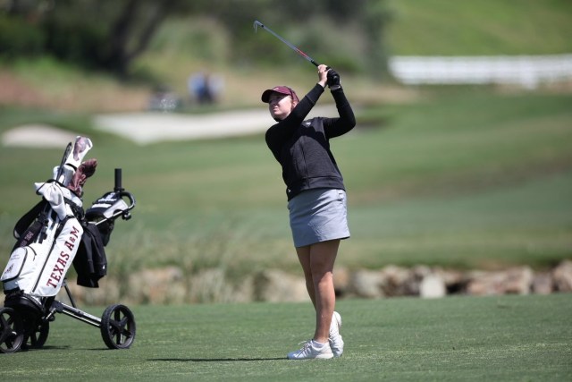 Texas A&M’s Adela Cernousek is running away from the field at NCAA Women’s Golf Championship