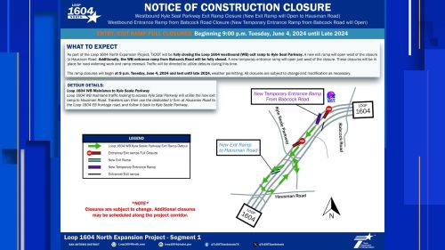 Ramp Closures As Part Of Loop 1604 Expansion Project Begin On Nw Side