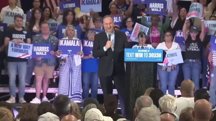 Second Gentleman Douglas Emhoff speaks at rally in San Antonio