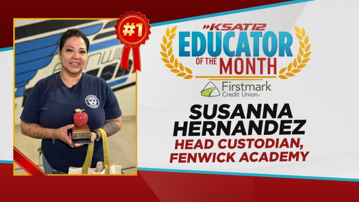 Fenwick Academy head custodian Susanna Hernandez named KSAT’s Educator of the Month