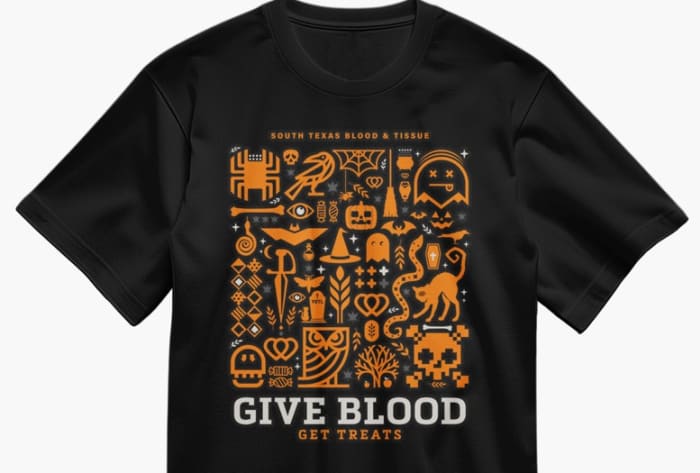 Get a free spooky T-shirt when you donate blood this October