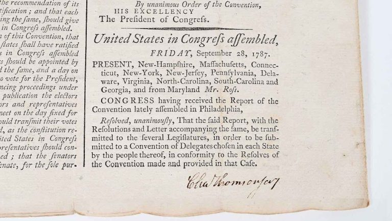 Original US Constitution Found in a Cabinet While Family Was Moving After 7 Generations–Now at Auction