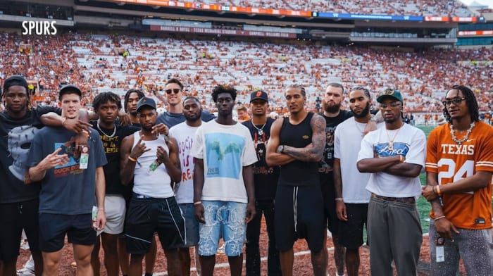 Spurs players spotted on sideline at DKR Stadium for UT Austin-UTSA football game