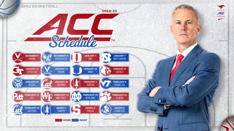 SMU Basketball’s 2024-2025 ACC schedule released