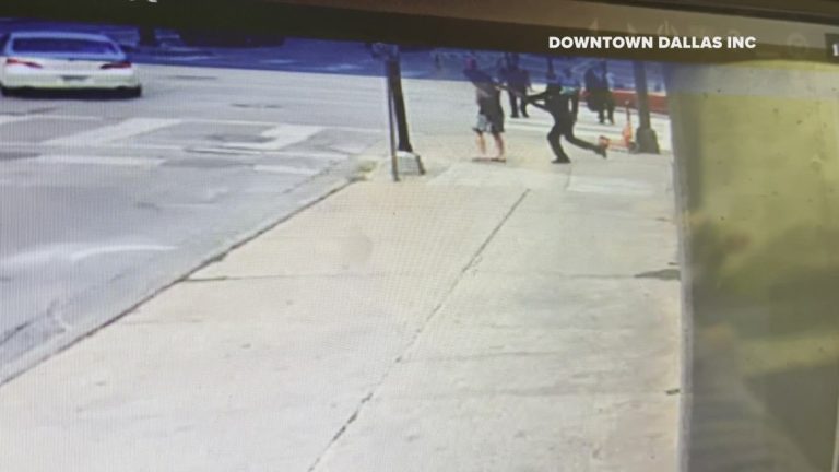 Video shows woman getting violently attacked in downtown Dallas, police still searching for suspect