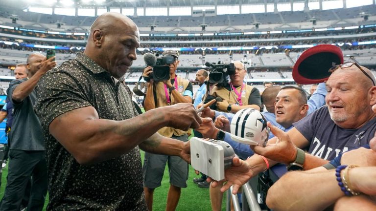 Mike Tyson, Jake Paul in attendance at Cowboys-Saints game ahead of fight in November