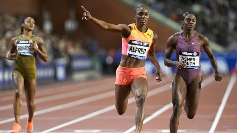 Dallas-native Sha’Carri Richardson falls short again to Julien Alfred in 100-meter rematch