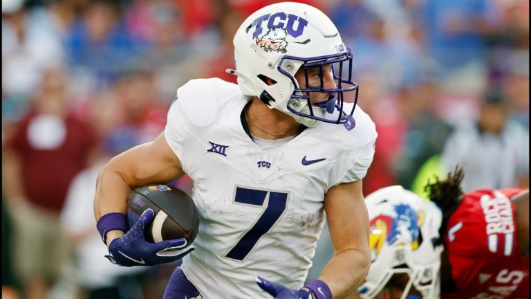 Josh Hoover throws for 356 yards, three TDs as TCU beats Kansas 38-27 at Arrowhead Stadium