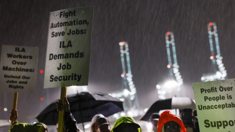 US port strike by 45,000 dockworkers is all but certain to begin at midnight