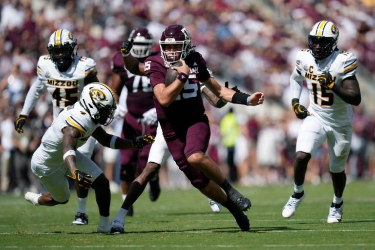 No. 25 Texas A&M thrives in Weigman’s return, thumps No. 9 Missouri 41-10