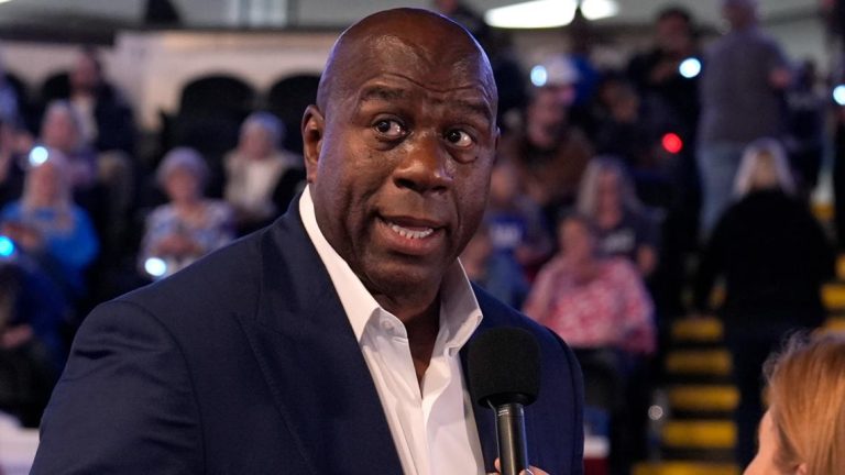 Magic Johnson speaks about backing Kamala Harris for president