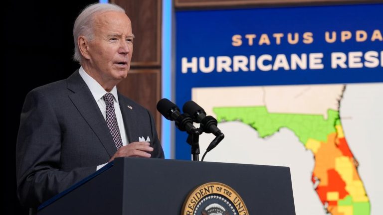 Joe Biden provides update on response to Hurricane Milton on Thursday