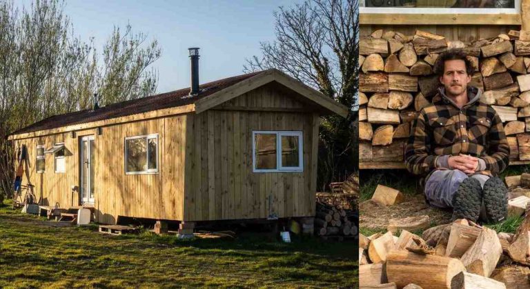 Man Turns Old Mobile Home into a Log Cabin with Just $13k–and DIY Charm (LOOK)