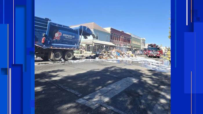 Seguin street reopens after trash truck dumps burning load onto the road