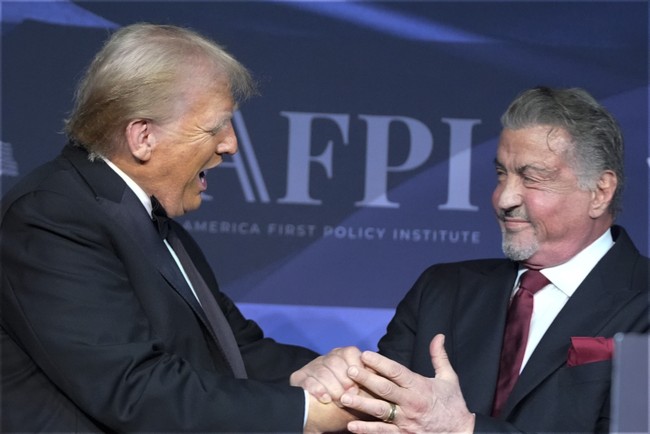 Sylvester Stallone Introduces a Triumphant Trump at America First Policy Institute Gala