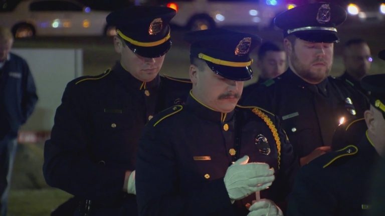 Community remembers fallen Terrell Police Officer Jacob Candanoza with candlelight vigil