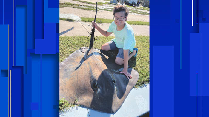 Medina County fisherman brings home massive six-foot stingray