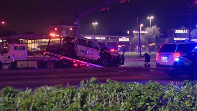 Police car involved in three-car crash in Dallas, officials say