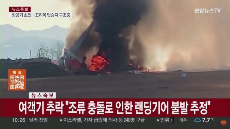 62 feared dead after plane skids off runway at South Korean airport