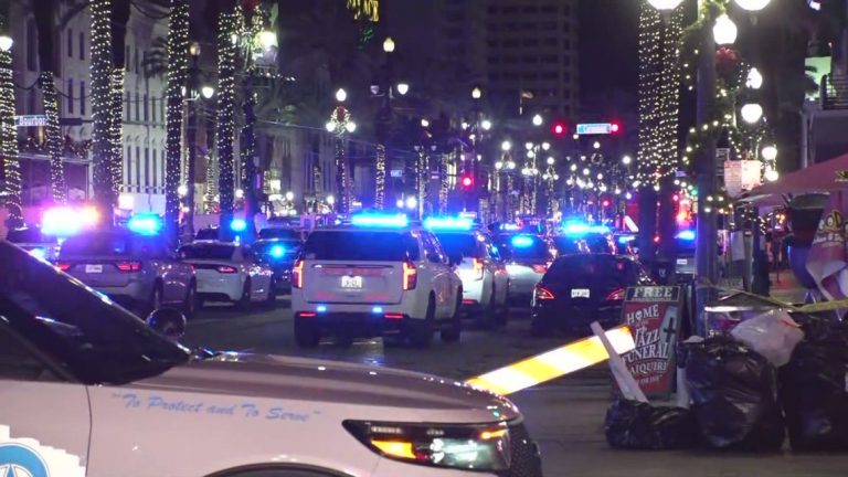 Man in pickup truck plows into crowd on Bourbon Street, killing at least 10 people