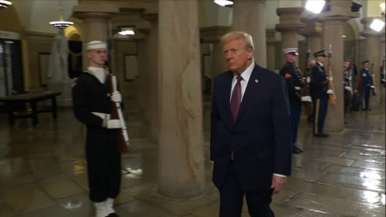 Donald Trump, Melania Trump entrances for presidential inauguration