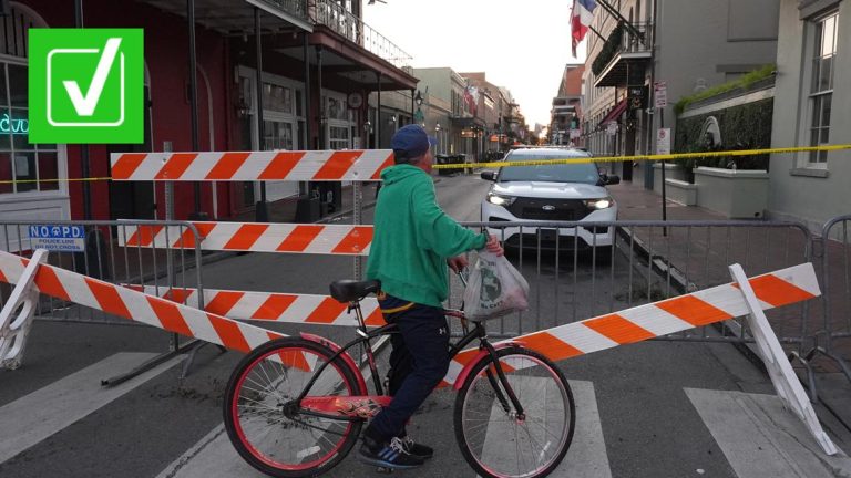 Yes, there were security barriers on Bourbon Street at the time of the New Year’s Day attack