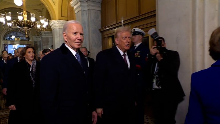 President-elect Trump, President Biden arrive at Capitol for inauguration