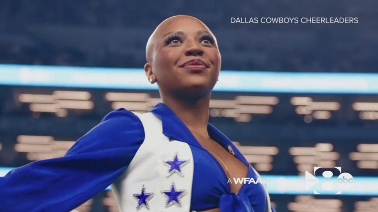 Cowboys cheerleader with alopecia makes history, cheers without wig