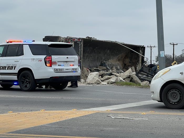 Big rig flips at Highway 90 intersection in west Bexar County