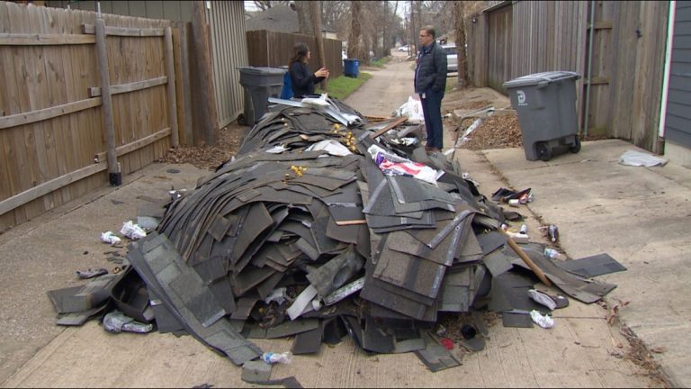 Winnetka Heights neighbors on edge after roofing debris dumped in alley