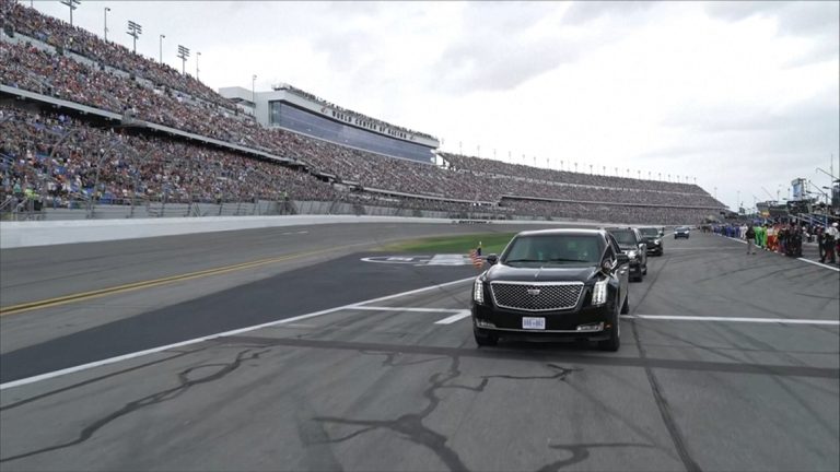 President Trump takes pace lap at 2025 Daytona 500 (Feb. 16, 2025)